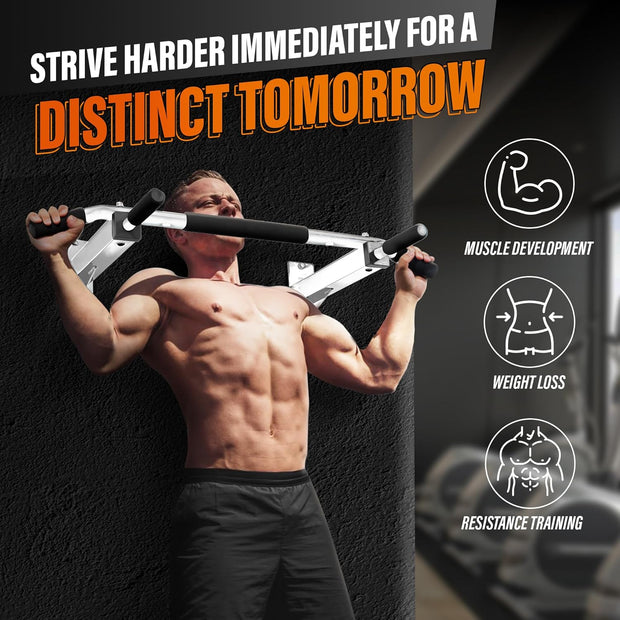 Yes4All Pull Up Bar Wall Mounted - Multifunctional Wall Mounted Pull Up Bar for Home Gym Workout Strength Training Equipment