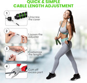 Jump Rope – Speed Jump Rope with Ball Bearings and Adjustable Cable – Jumping Cable for Men, Women, Kids – Ideal for Box, Sports, Cardio, Training – Tangle-Free Jumping and Memory Foam Handle