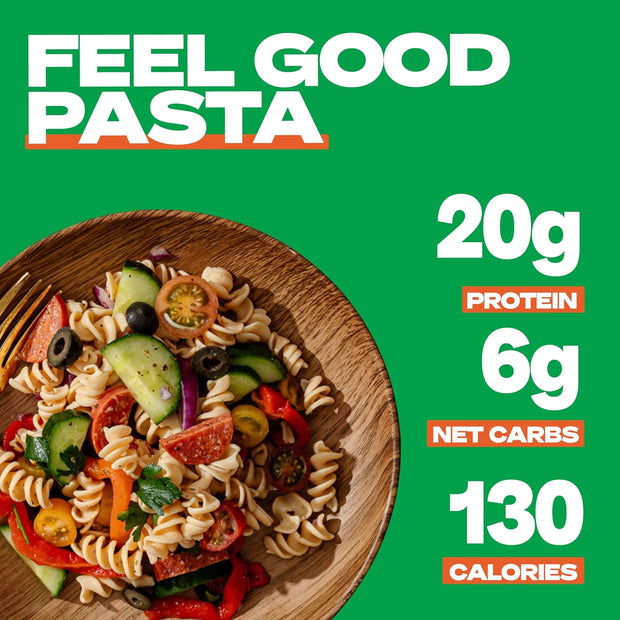 Kaizen Low Carb Keto Pasta Fusilli - High Protein (20g), Gluten-Free, Keto-Friendly (6g Net), Plant-Based Lupini Noodles made w/High Fiber Lupin Flour - 8 ounces (Pack of 3)