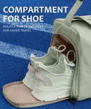 Small Gym Bag for Women with Shoes Compartment, Stylish Duffle Travel Bag for Plane, Lightweight Duffle Bag for Women & Men, Sport Gym Tote Bag with Wet Pocket for Yoga, Pilates, Swimming