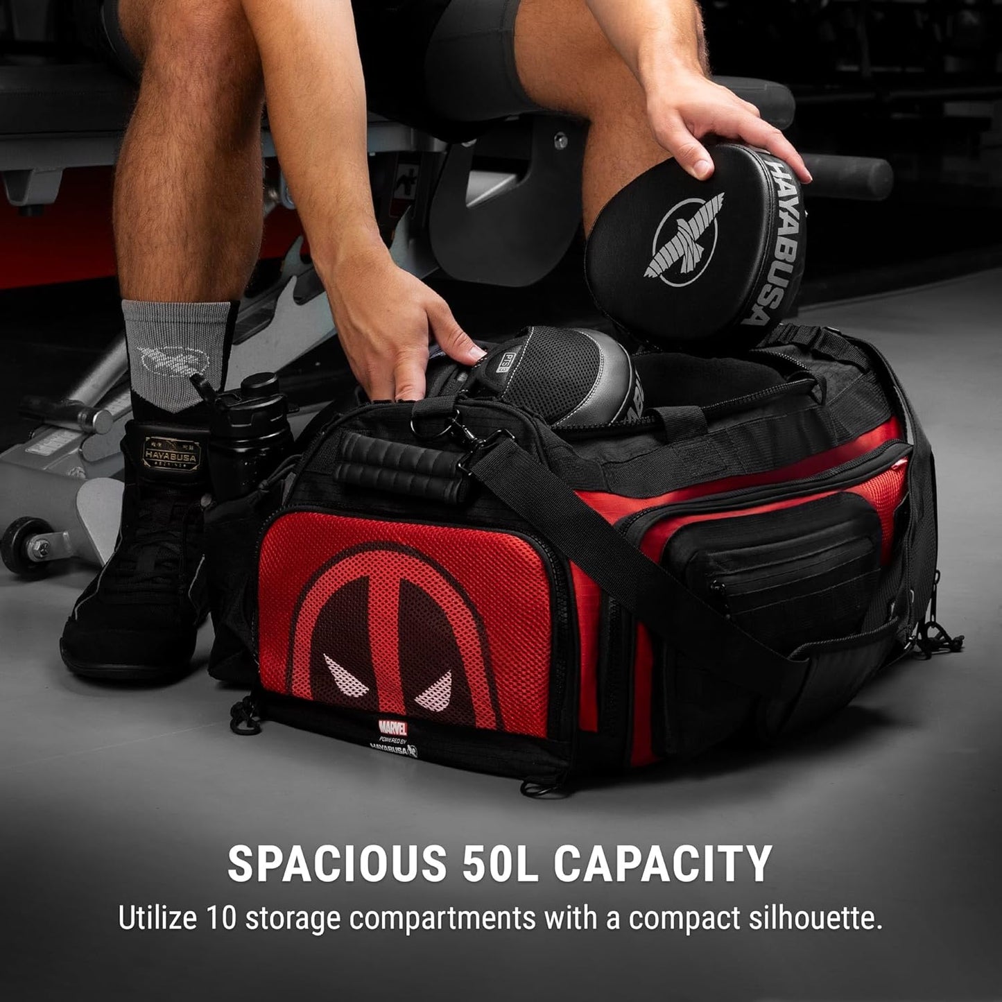 Hayabusa Marvel Hero Elite Deadpool Gym Bag Officially Licensed - 50 Liters