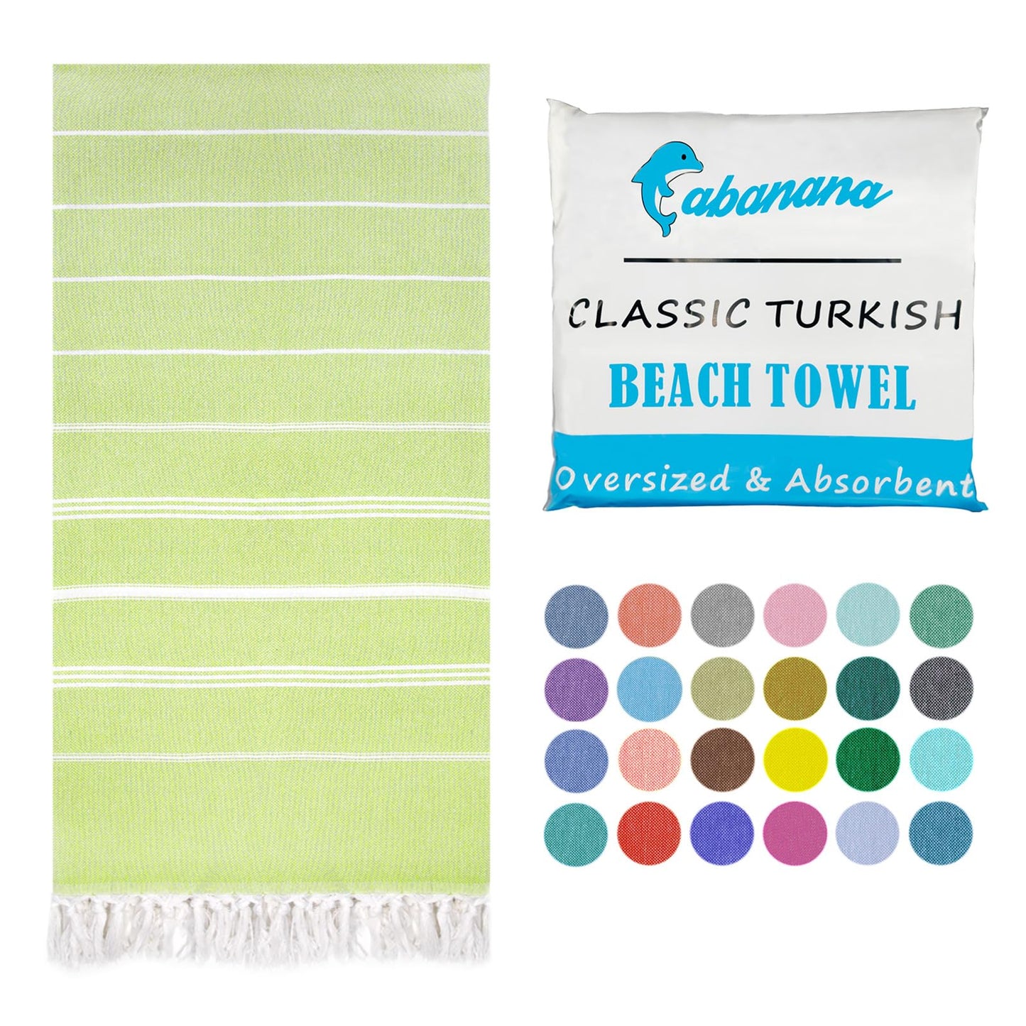 cabanana Turkish Beach Towel Oversized - 39"x71" Quick Dry Sand Free Thin Beach Towels for Adults,Extra Large Cotton Lightweigh Travel Towel for Beach Accessories (Coral)