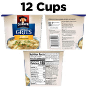 Quaker Instant Grits, Butter Flavor, Breakfast Cereal 1.48 Ounce (Pack of 12)