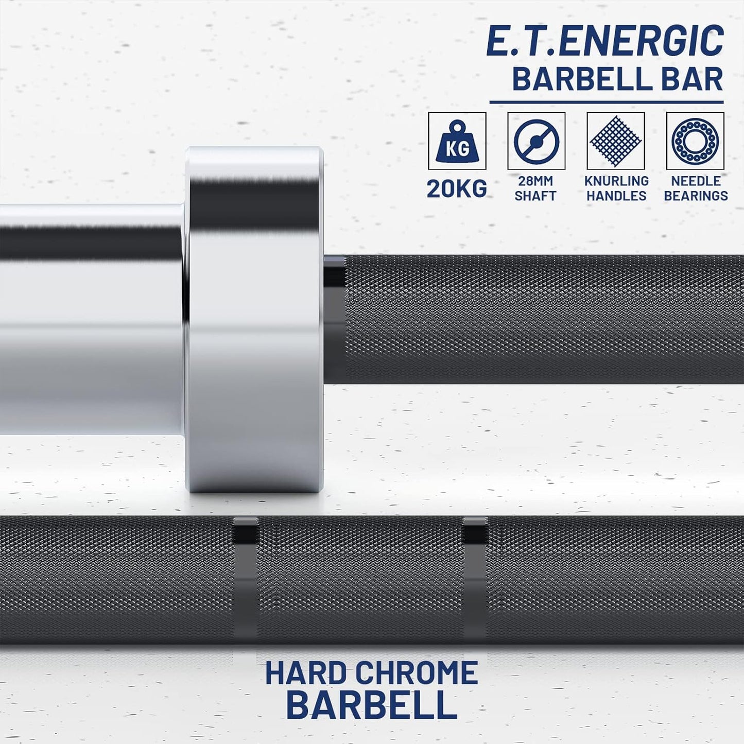 7ft Olympic Barbell Bar 45LB Load 1500lbs Capacity Available, for Gym Home Exercises, Weightlifting, Powerlifting for 2" Olympic Plates