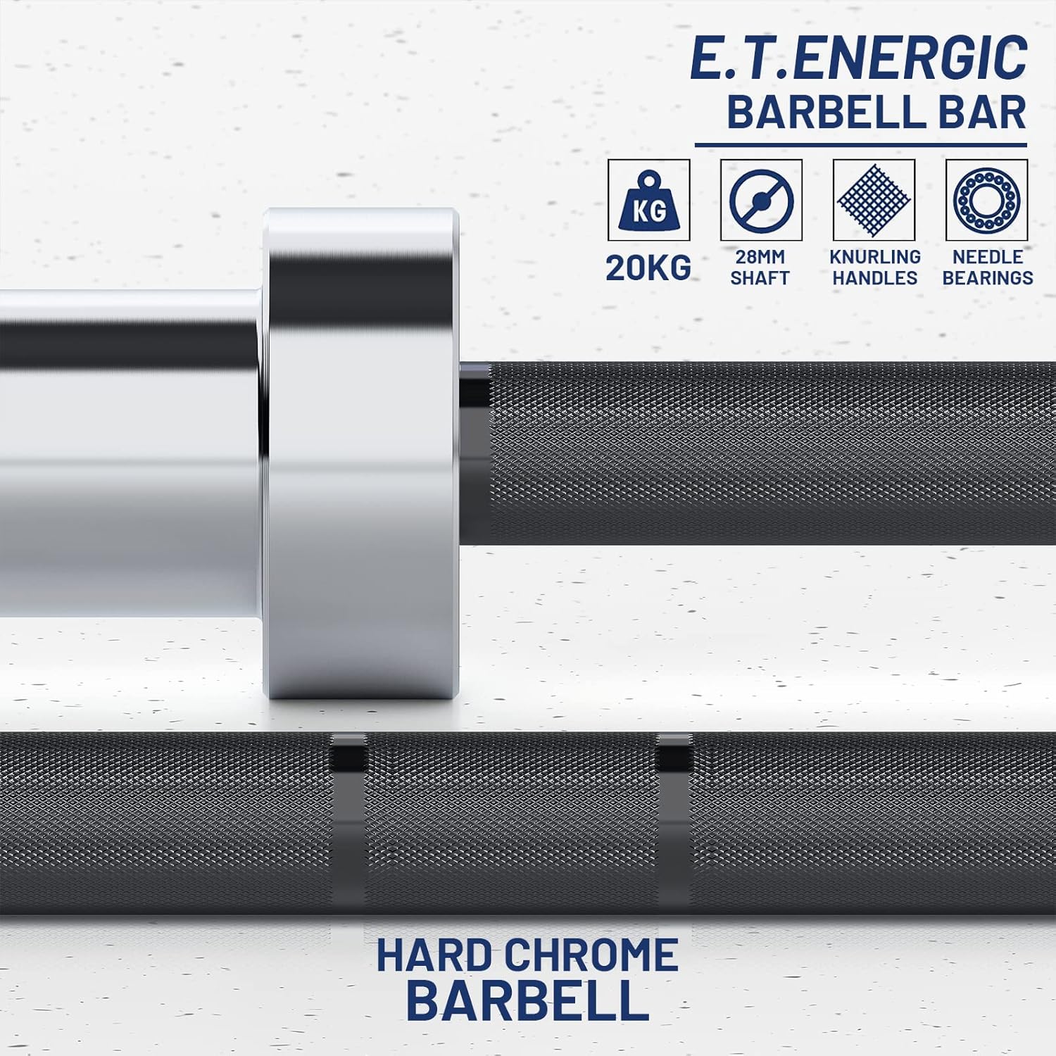 7ft Olympic Barbell Bar 45LB Load 1500lbs Capacity Available, for Gym Home Exercises, Weightlifting, Powerlifting for 2" Olympic Plates