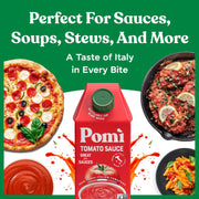 Pomì Tomato Sauce 17.64oz (Pack of 12) - Creamy, Velvety Italian Sauce with a Touch of Salt, No Additives or Preservatives - Made from 100% Fresh Italian Tomatoes, BPA-Free Carton