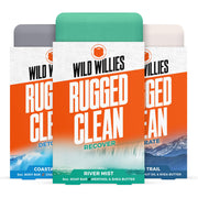 Wild Willies Moisturizing Mens Bar Soap - Bath Soaps with Shea Butter for Odor Protection - Natural Body Bar for Men - River Mist Scent, 3 Pack