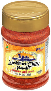 Rani Kashmiri Chilli Powder (Deggi Mirch, Low Heat) Ground Indian Spice 16oz (1lb) 454g PET Jar ~ All Natural | Salt-Free | Vegan | Kosher | Gluten Friendly
