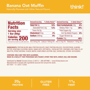 think! Protein Bars, High Protein Snacks, Gluten Free, High Fiber, Banana Oat Muffin, 10 Count