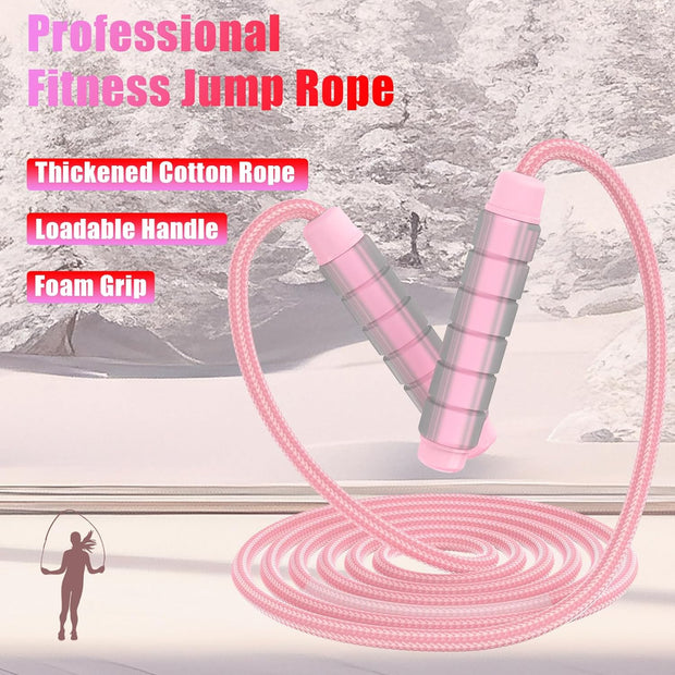 Jump Rope for Women & Men Adjustable Length Cotton Skipping Rope for Adults & Kids Workout Equipment for Weight Loss, Cardio, Boxing & Fitness Suitable for Home, Gym & School Use
