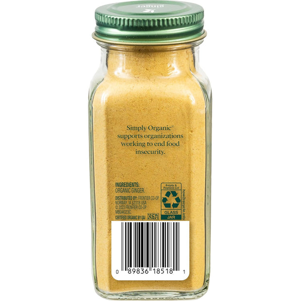 Simply Organic Ground Ginger Root, 1.64 Ounce, Non ETO, Non Irradiated, Non GMO, Complements Both Sweet & Savory Dishes