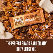 ToYou Chewy Fruit and Nut Bars - Healthy Protein Snacks | Coconut Mocha - 1.41 Ounce (Pack of 12) | Soft Chewy, Vegan, Fiber-packed Granola Bars for Adults and Kids, Made with Natural Ingredients