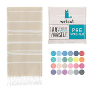 WETCAT Turkish Beach Towel Oversized (38"x71") 100% Turkish Cotton, Made in Turkey - Sand Free, Extra Large, Ultra Soft, Quick Drying, Compact & Lightweight for Travel - Blue