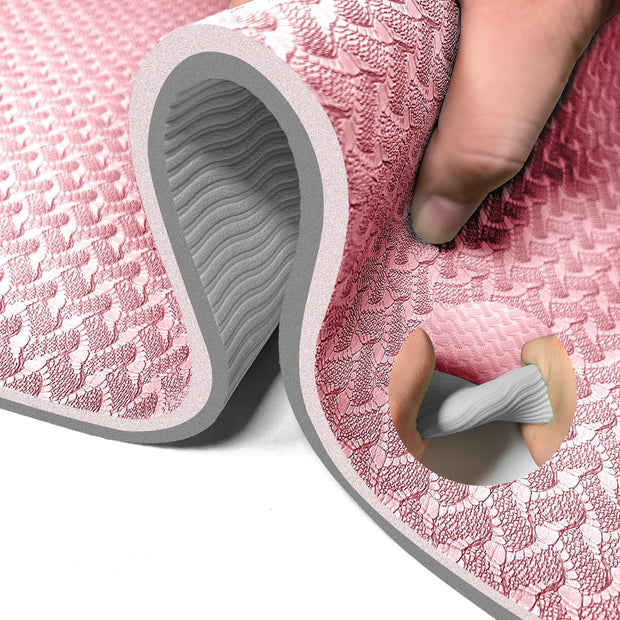 Yoga Mat 1/3 inch QMKGEC Exercise Mats 8mm TPE Non-Slip Extra Thick High-Density Eco Friendly for Yoga Workout Pilates Yoga Mats for Women Men