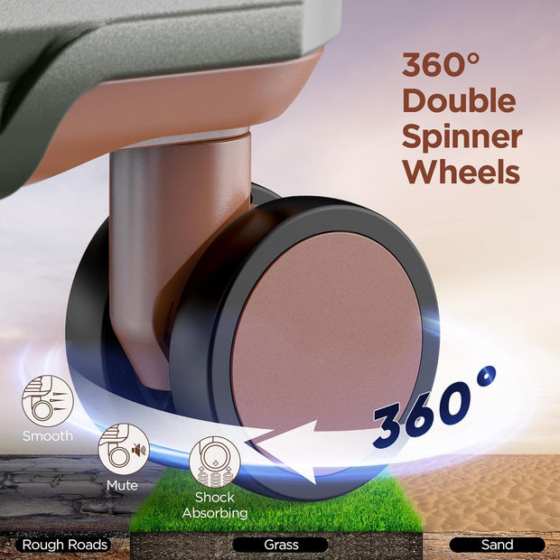 SHOWKOO Luggage Sets 3 Piece Hardside Expandable Suitcase with Double Spinner Wheels Tsa Lock Green (20in/24in/28in)