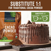 Viva Naturals Organic Cacao Powder, 1lb - Unsweetened Cacao Powder With Rich Dark Chocolate Flavor, Perfect for Baking & Smoothies, Non-GMO, Certified Vegan & Gluten-Free, 454 g