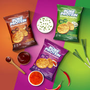Pure Protein Popped Crisps, High Protein Snack, 12G Protein, Variety Pack: Hickory Barbecue, Sour Cream & Onion, Sweet Chili, 12 Count