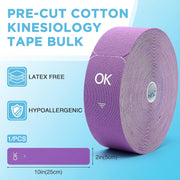 OK TAPE Kinesiology Tape Pre Cut Strips Bulk (150 PCS),Elastic Cotton Latex Free Hypoallergenic Athletic Tape Roll for Muscle Joint Knee,Waterproof k Tape 2in×10in/PCS