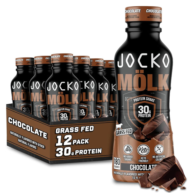 Jocko Fuel Mölk RTD Protein Shakes Bundle - Chocolate & Banana Cream (24 Pack Total)