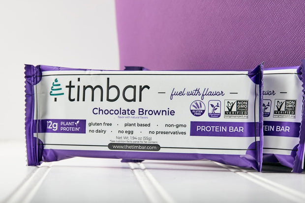 timbar Protein Bars 4 Pack | 12g Plant Based Protein & 9g Fiber Plant Based- Energy & Nut Bars | Gluten Free, Non-GMO, Dairy Free, Healthy On-the-Go Snack & Meal Replacement (4 Packs, Sampler Pack)