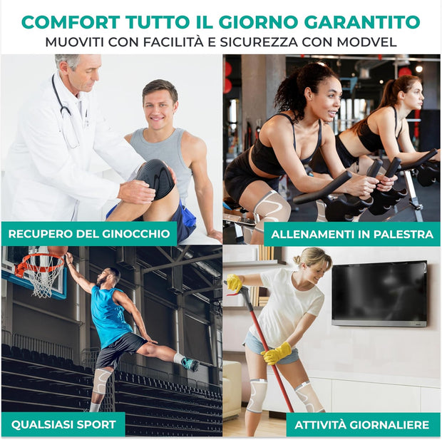 Modvel Compression Knee Brace for Women & Men, 2-Pack Knee Brace for Running Knee Pain, Knee Support Compression Sleeve, Workout Sports Knee Braces for Meniscus Tear, ACL & Arthritis Pain Relief