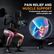 PreCut Kinesiology Tape for Knees, 12 PCS Waterproof KTQUICK Knee Tape for Knee Pain Relief Pre Cut, Original Cotton Athletic Knee Tape, Waterproof & Hypoallergenic Latex-Free for Sports (Black)