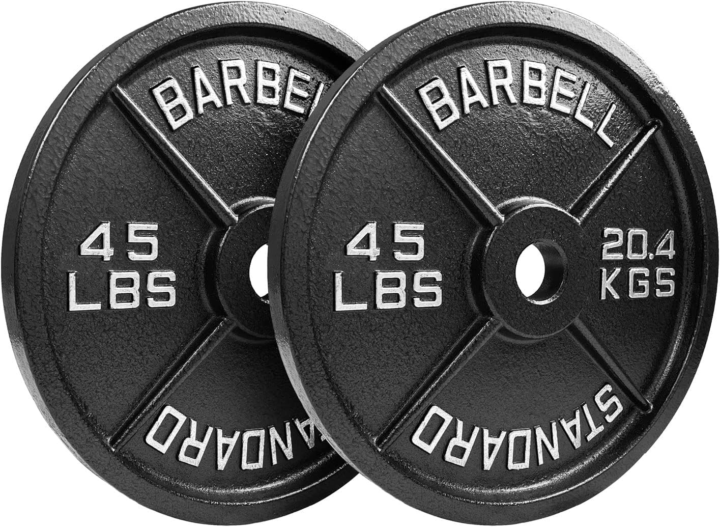 Steel Olympic Plates 175LB Set - 2 inch Olympic Hammertone Coated 2x 2.5lb, 5lb, 10lb, 25lb, & 45lb for Weight Lifting Training