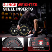 Papababe Weight Plates, 2-Inch Weights Plates Set, Floor Protective Rubber Weight Plates, 10-600lbs Bumper Plates for Barbell Strength Training & Weightlifting (Single/Pair/Full Set)