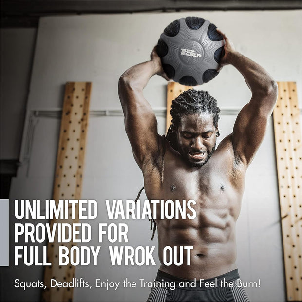 WF Athletic Supply Medicine & Exercise Ball - Durable Rubber & Consistent Weight Distribution; Comfort Textured Grip for Strength, Balance & Core Training, Multiple Choices Available