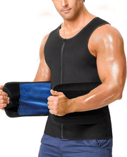 Junlan Sauna Suit for Men 2 in 1 Waist Trainer Sauna Shirt for Men Sweat Band for Stomach