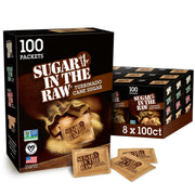 Sugar In The Raw Turbinado Cane Sugar Packets, 200 Ct Box, 1 Pack, Pure, All-Natural Turbinado Sugar, Non-GMO Project Verified, Kosher, Vegan and Gluten Free