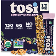 Tosi Nut Bars, Cashew Coconut, Healthy Snacks for Adults & Kids, Plant Based Crunchy Bars (6G Protein), Organic Keto Snacks, Vegan, Gluten & Soy Free, Low Sugar, Omega 3s, 1oz, 12-Pack
