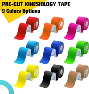 Kinesiology Tape Precut 3 Rolls, Athletic Sports Tape for Muscle Joints Support, 60 Strips for Knee Ankle Shoulder Wrist, Latex Free and Water Resistant, Pink