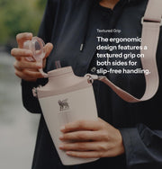 Stanley Cross Bottle 23 oz | Travel Water Bottle with Jacquard Strap | Leakproof Tritan Lid with Removable Straw | Insulated Stainless Steel | BPA-Free | Black