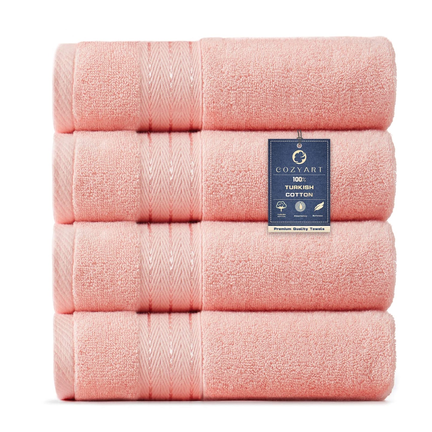COZYART Burnt Orange Bath Towel Set for Bathroom Turkish Cotton Thick Soft Absorbent Durable 650 GSM Towel Sets of 6, 2 Large Bath Towels, 2 Hand Towels, 2 Washclothes