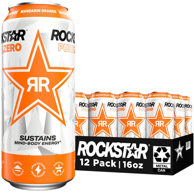 Rockstar Pure Zero Energy Drink,3 Flavor Pure Zero Variety Pack 2, 0 Sugar, with Caffeine and Taurine, 16oz Cans (12 Pack) (Packaging May Vary)