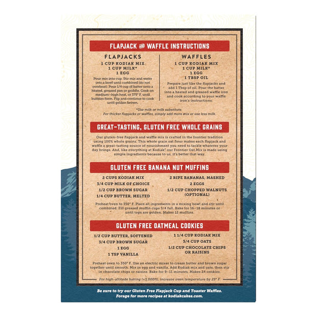 Kodiak Cakes Frontier Oat Gluten Free Protein Pancake and Waffle Mix, 16oz (Pack of 6)