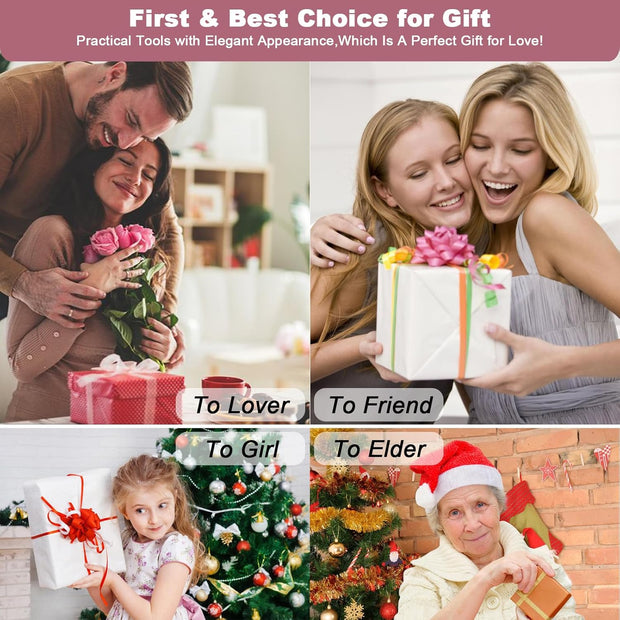 Premium Manicure Set, 7 in 1 Professional Nail Clippers Scissors Pedicure Kit, Stainless Steel Cuticle Nail Care Tools with Luxurious Travel Case, Portable Manicure Grooming Kit Gift for Women