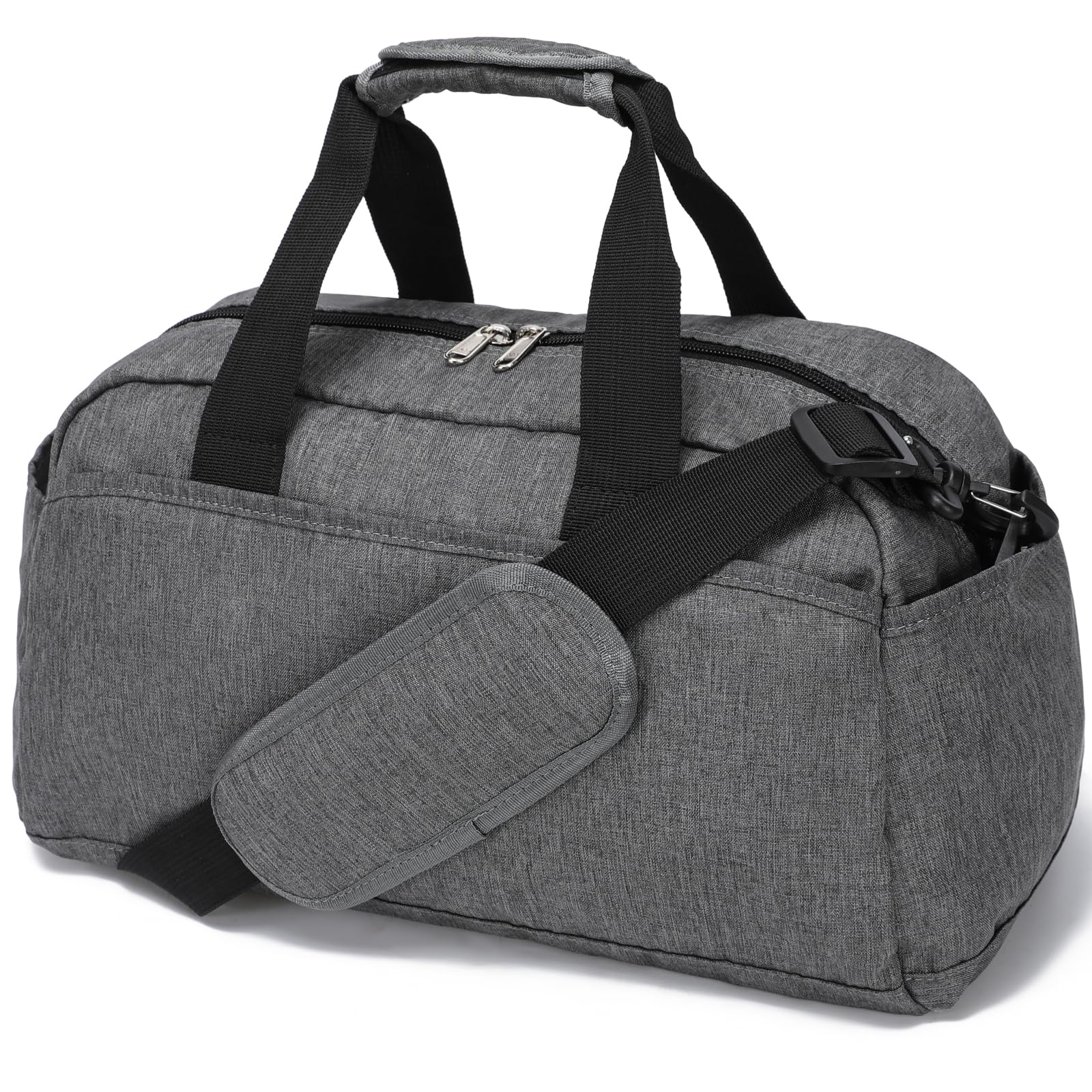 14 inch Small Gym Bag for Women & Men, Mini Duffel Bag for Travel Sports Lightweight Carry On Bag, Black