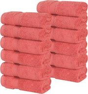Superior Zero Twist 100% Cotton Bathroom Towels, Super Soft, Fluffy, and Absorbent, Premium Quality 6 Piece Towel Set with 2 Washcloths, 2 Hand Towels, and 2 Bath Towels, Coral