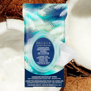 Pacifica Deodorant Wipes - Coconut Milk Underarm & Full Body Deodorant Wipes - Removes Sweat & Oil - Aluminum-Free - Natural Feminine Odor Control Clean Vegan & Cruelty-Free Dermatologist Tested
