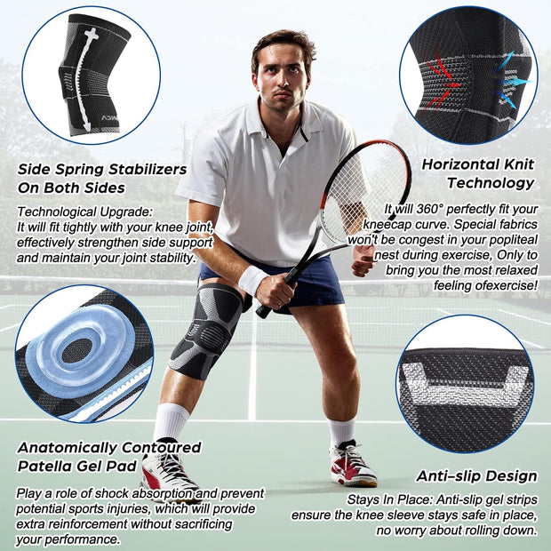 NEENCA Knee Brace for Knee Pain Relief, Medical Knee Support with Patella Pad & Side Stabilizers, Compression Knee Sleeve for Meniscus Tear, ACL, Arthritis, Joint Pain, Runner, Sport- FSA/HSA APPROVED