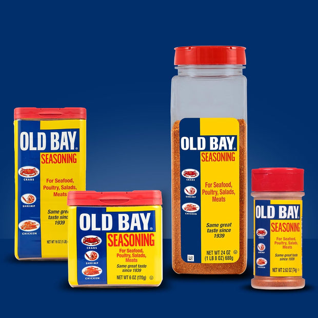 OLD BAY Seasoning, Classic Seafood, Non GMO, Gluten Free, Unique Blend of 18 Herbs & Spices for Shrimp, Crab Dip, Seafood & More, 6 oz