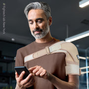 Shoulder Brace - Support & Injury Prevention Brace- Joint Pain Releaser- Shoulder Compression Wrap Strap - Adjustable Injury Accessories for Shoulders - Premium Quality Strap by FIGHTECH (Pink, L-XL)