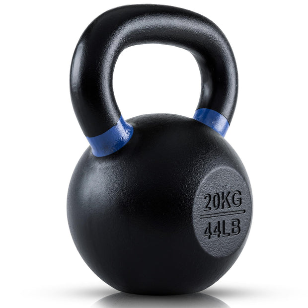 Single Cast Iron Kettlebell | Powder Coated - Wide Handle Weights for Core & Glute Workouts; Swings, Squats, Deadlifts; Strength, Endurance & Flexibility for Men & Women
