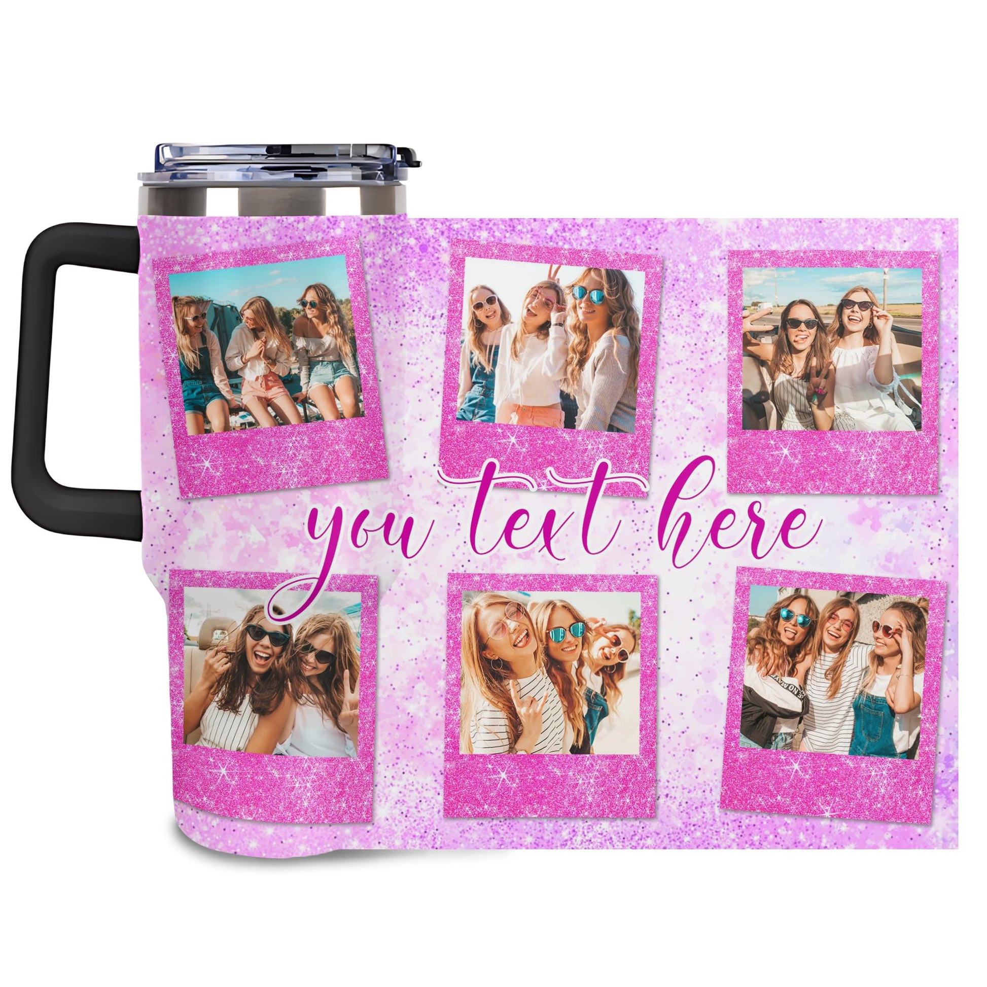 Personalized Tumbler Custom Vacuum Insulated Travel Mug Customizable Coffee Cup with Your Photos and Text Christmas Birthday Gift