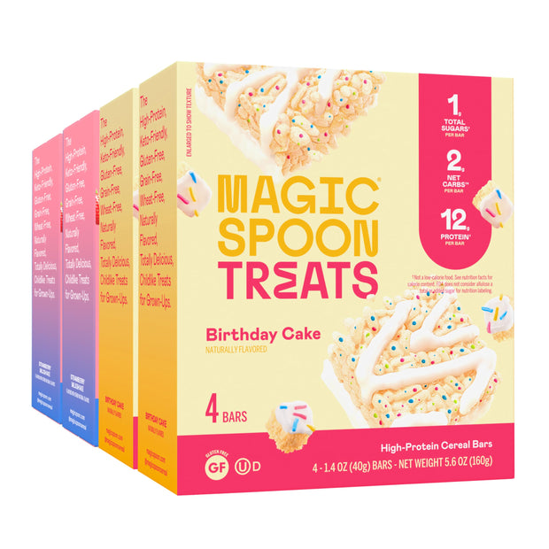 MAGIC SPOON Treats - High Protein, Low Carb, Keto Friendly, Low Sugar, Gluten Free, Crispy Protein Bar Cereal Bar, On-The-Go Healthy Snack (Chocolate PB, 8 Bars)