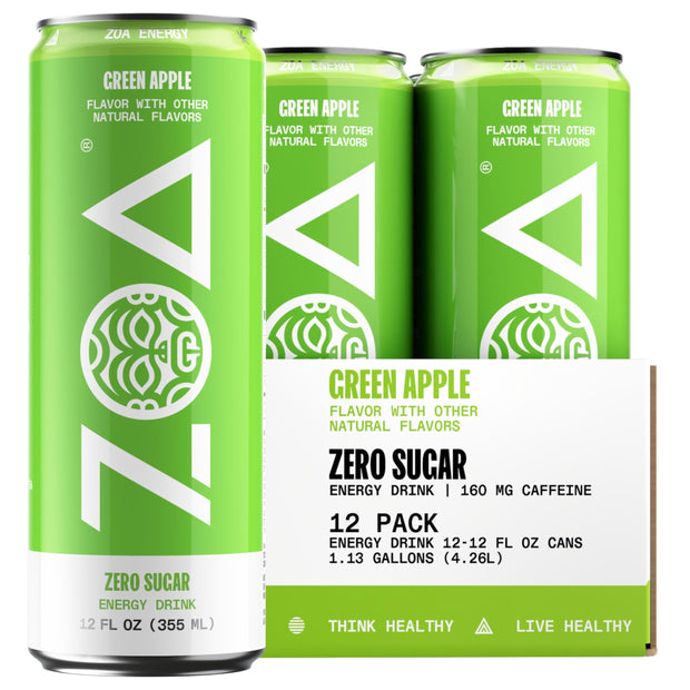 ZOA Zero Sugar Energy Drinks, Tropical Punch - Sugar Free with Electrolytes, Healthy Vitamin C, Amino Acids, Essential B-Vitamins, and Caffeine from Green Tea - 16 Fl Oz (12-Pack)