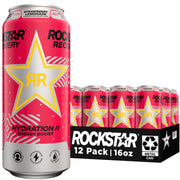 Rockstar Energy Drink with Caffeine Taurine and Electrolytes, Recovery Lemonade, 16oz (12 Pack) (Packaging May Vary)