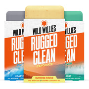Wild Willies Moisturizing Mens Bar Soap - Bath Soaps with Shea Butter for Odor Protection - Natural Body Bar for Men - River Mist Scent, 3 Pack